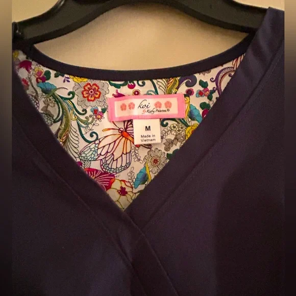 Koi by Kathy Peterson Navy Scrub Top - Picture 5 of 6